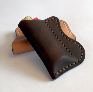 BiC Mini Lighter Case in Antiqued Nubuk Brown