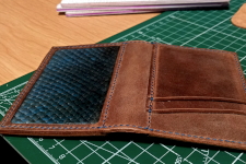 Portafoglio Bifold in Crazy-Horse, Salmone, Vacchetta, 7 Tasche